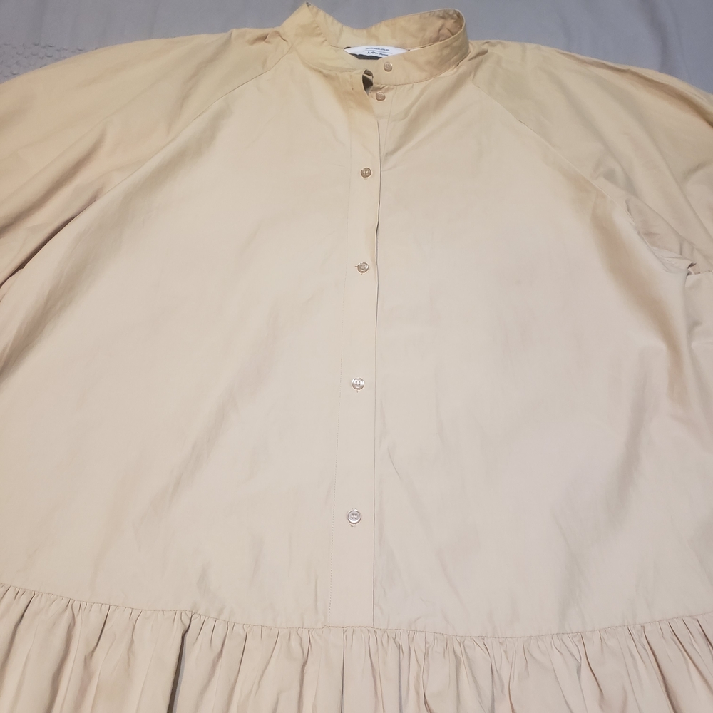 & Other Stories Stockholm Atelier Tiered Button-Up Puff Sleeve Mini Dress L - Picture 6 of 12